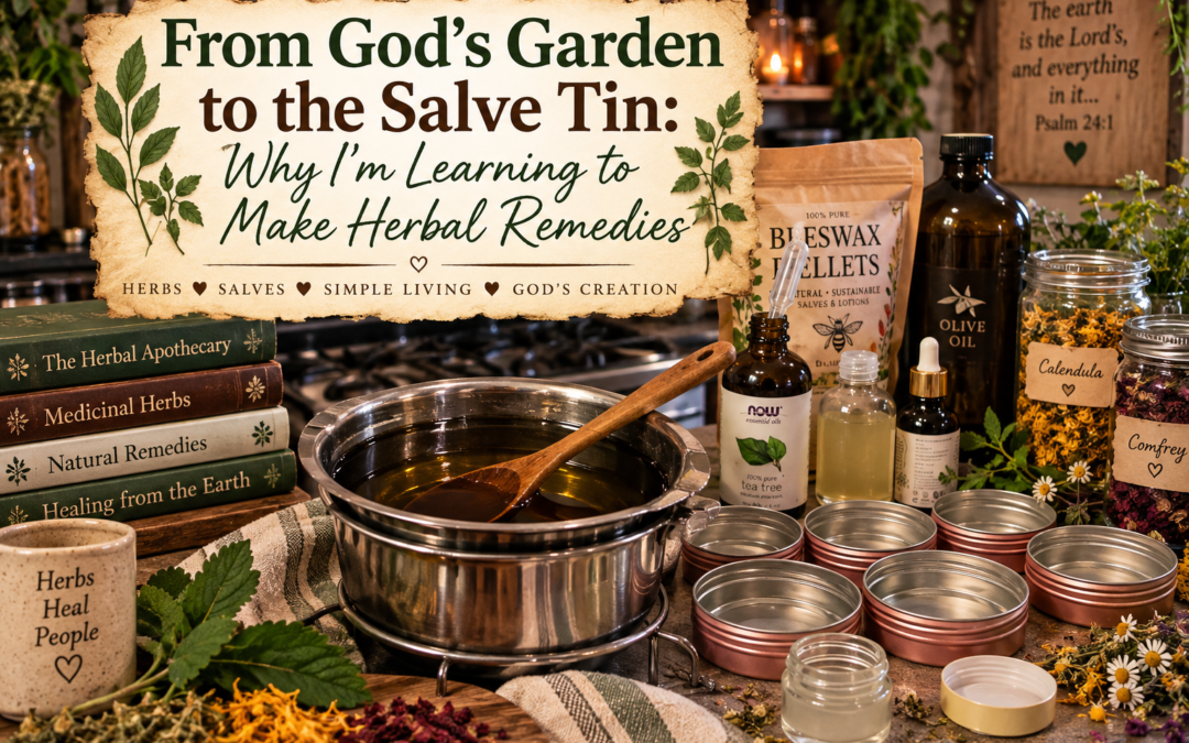 🌿 From God’s Garden to the Salve Tin: Why I’m Learning to Make Herbal Remedies